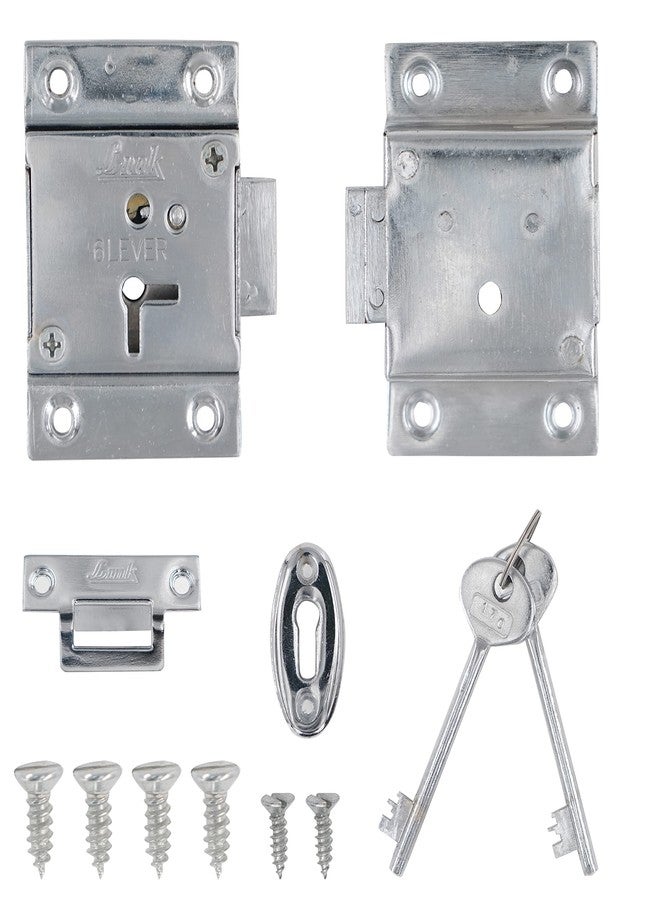 Link® Universal Drawer & Cupboard Lock 65mm Cylinder | 6 Levers | 803 | Made in India Silver - Image 3